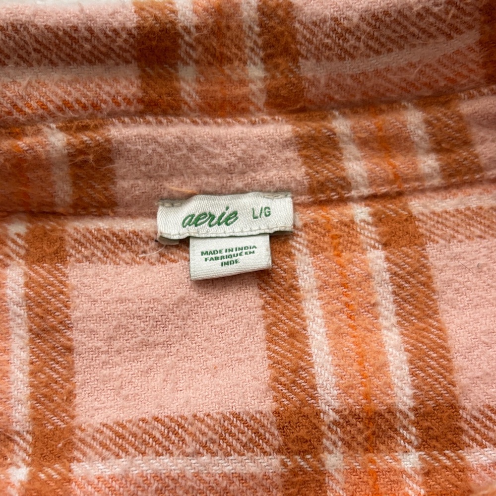 Aerie Peachy Plaid Flannel Shirt - Picture 3 of 6